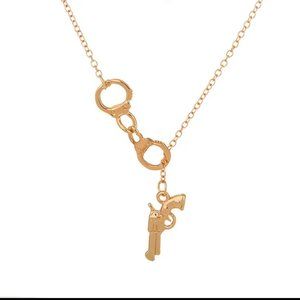 Necklace with Handcuffs and Pistol